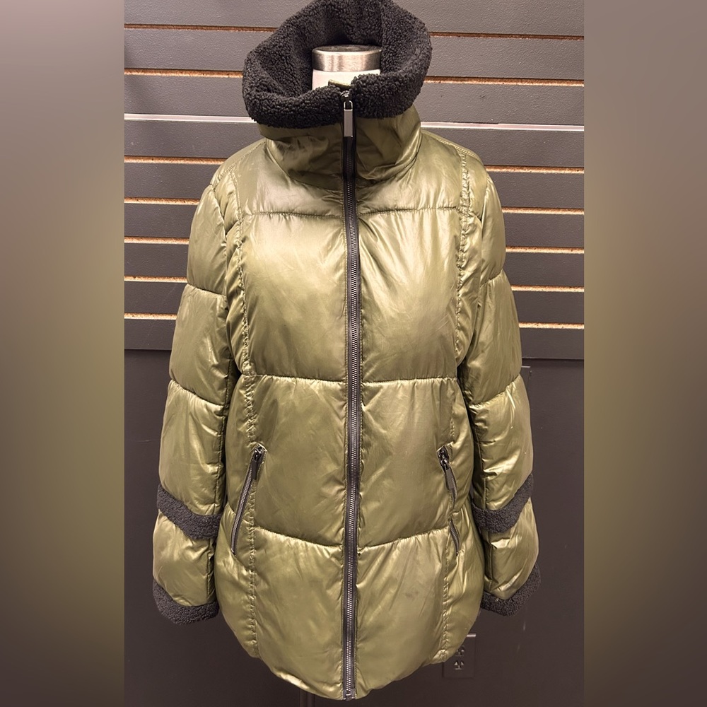 Womens Green & Black French Connections Coat. Size L